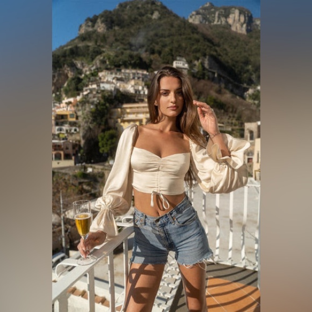 La Semaine Paris Silk Long Sleeve Top